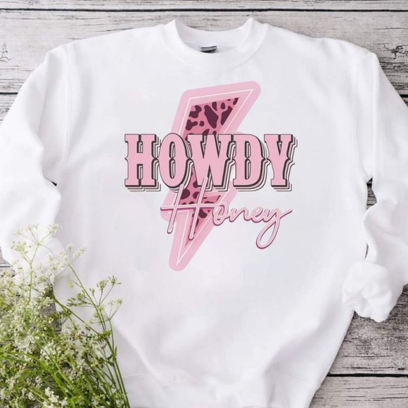 Howdy Honey Western Sweatshirt - Picture 1 of 3